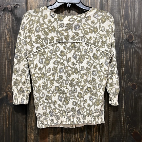 Anthropologie Charlie & Robin Cardigan XS Cashmere Blend Charmed Graphic Boho - Picture 5 of 8